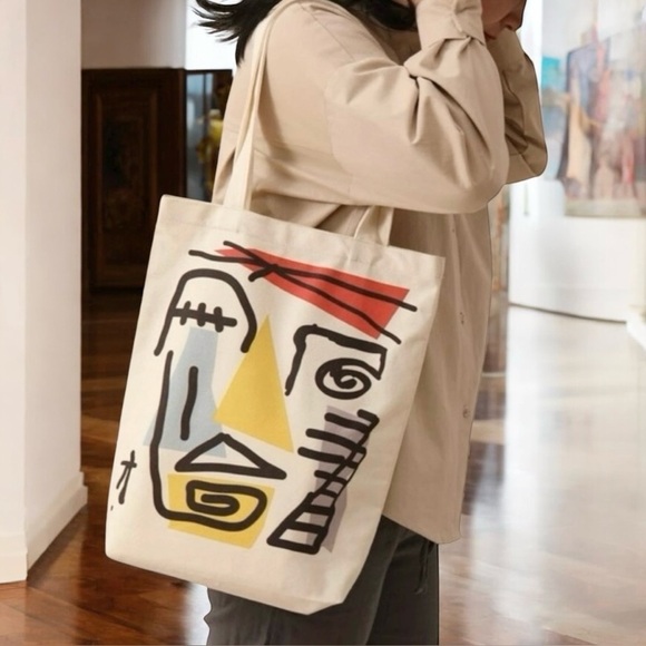 Modern Art Canvas Tote Bag - Picture 1 of 4